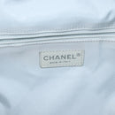 CHANEL Paris Biarritz GM Tote Bag Nylon Silver CC Auth BA10114-18