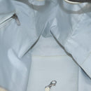 CHANEL Paris Biarritz GM Tote Bag Nylon Silver CC Auth BA10114-18