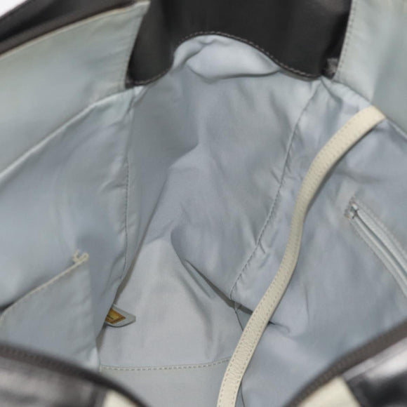 CHANEL Paris Biarritz GM Tote Bag Nylon Silver CC Auth BA10114