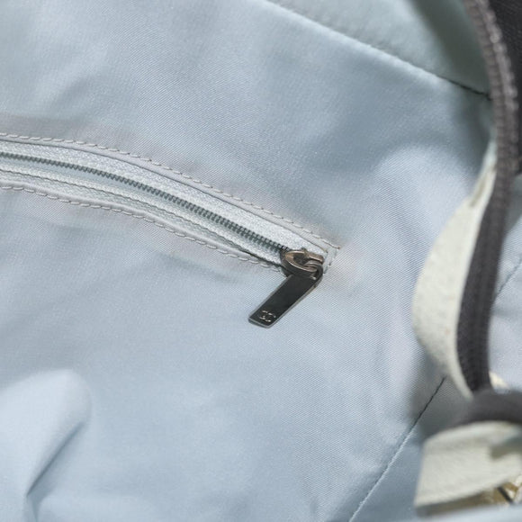 CHANEL Paris Biarritz GM Tote Bag Nylon Silver CC Auth BA10114