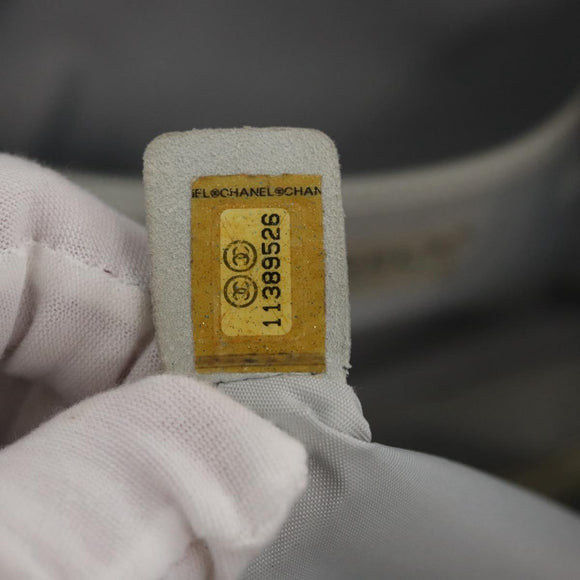 CHANEL Paris Biarritz GM Tote Bag Nylon Silver CC Auth BA10114