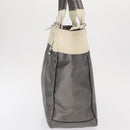 CHANEL Paris Biarritz GM Tote Bag Nylon Silver CC Auth BA10114-4