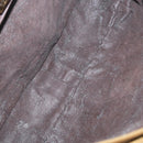 LOEWE Clutch Bag Suede Khaki Gold Auth BA10116-11