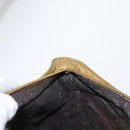 LOEWE Clutch Bag Suede Khaki Gold Auth BA10116-17