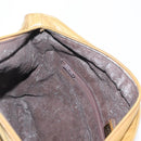 LOEWE Clutch Bag Suede Khaki Gold Auth BA10116-18