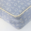 BVLGARI Shoulder Bag Canvas Blue Silver Auth BA10117-14