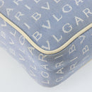 BVLGARI Shoulder Bag Canvas Blue Silver Auth BA10117-16
