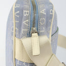 BVLGARI Shoulder Bag Canvas Blue Silver Auth BA10117-10