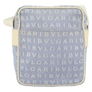 BVLGARI Shoulder Bag Canvas Blue Silver Auth BA10117-13