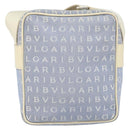 BVLGARI Shoulder Bag Canvas Blue Silver Auth BA10117-2