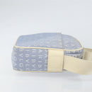 BVLGARI Shoulder Bag Canvas Blue Silver Auth BA10117-3