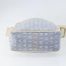 BVLGARI Shoulder Bag Canvas Blue Silver Auth BA10117-5