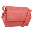 LOEWE Anagram Shoulder Bag Leather Pink Gold Auth BA10118-1