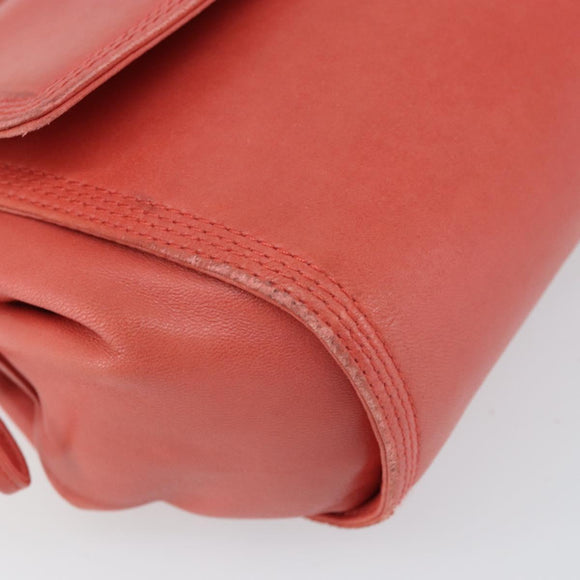 LOEWE Anagram Shoulder Bag Leather Pink Gold Auth BA10118