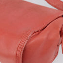 LOEWE Anagram Shoulder Bag Leather Pink Gold Auth BA10118-15