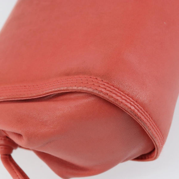 LOEWE Anagram Shoulder Bag Leather Pink Gold Auth BA10118