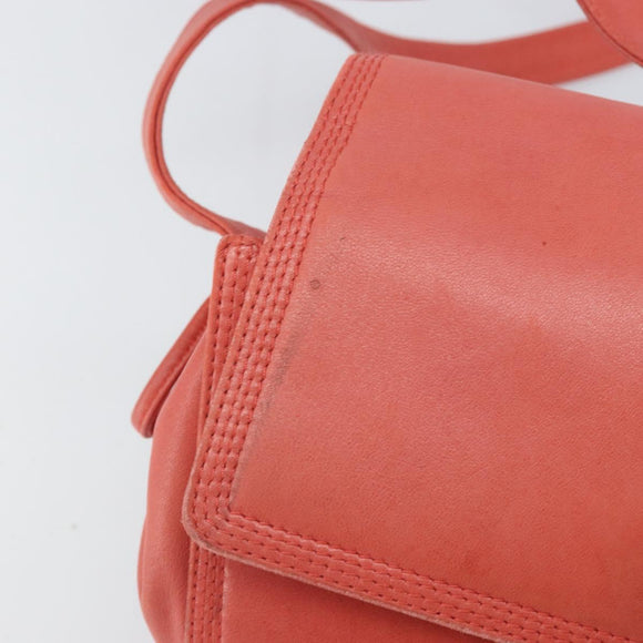 LOEWE Anagram Shoulder Bag Leather Pink Gold Auth BA10118