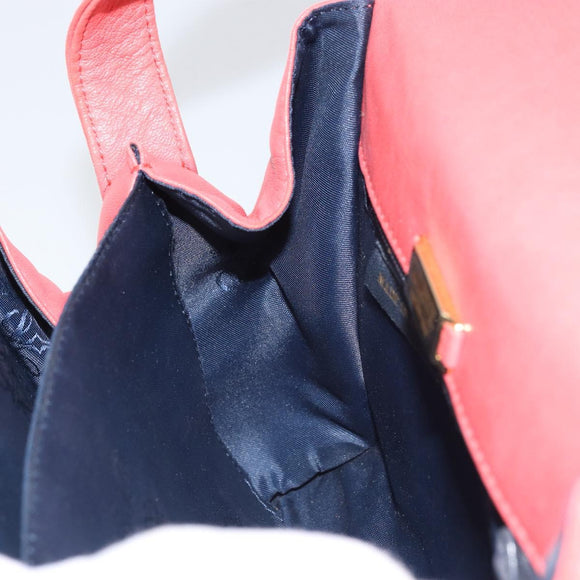 LOEWE Anagram Shoulder Bag Leather Pink Gold Auth BA10118