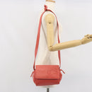 LOEWE Anagram Shoulder Bag Leather Pink Gold Auth BA10118-23