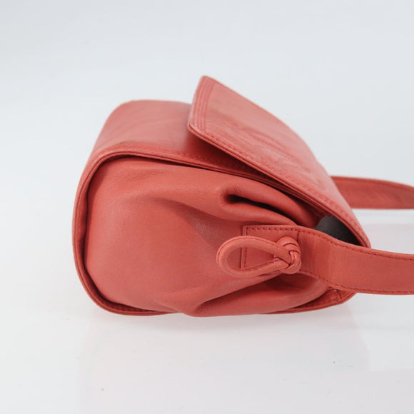 LOEWE Anagram Shoulder Bag Leather Pink Gold Auth BA10118