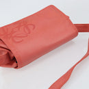 LOEWE Anagram Shoulder Bag Leather Pink Gold Auth BA10118-6