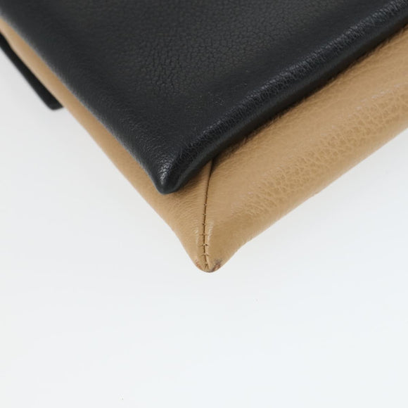 GIVENCHY Shoulder Bag Leather Black Silver Auth BA10120