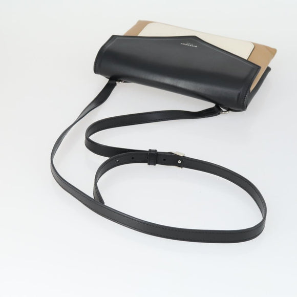 GIVENCHY Shoulder Bag Leather Black Silver Auth BA10120
