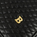 BALLY Hand Bag Leather 2way Black Gold Auth BA10122-20