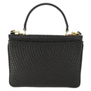 BALLY Hand Bag Leather 2way Black Gold Auth BA10122-2