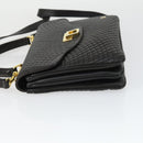 BALLY Hand Bag Leather 2way Black Gold Auth BA10122-4