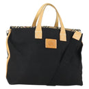 Burberrys Blue Label Tote Bag Canvas 2way Black Auth BA10126-1
