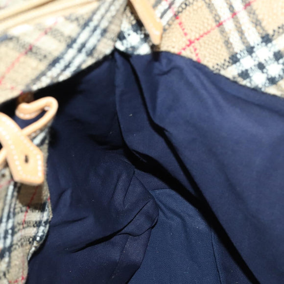 Burberrys Blue Label Tote Bag Canvas 2way Black Auth BA10126