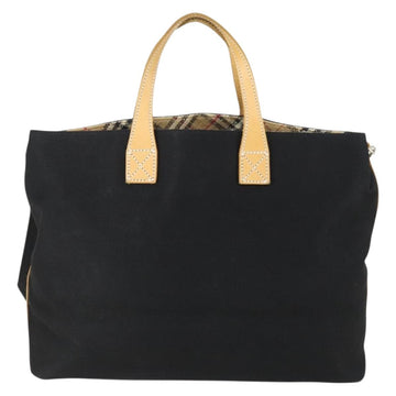 Burberrys Blue Label Tote Bag Canvas 2way Black Auth BA10126 - 0