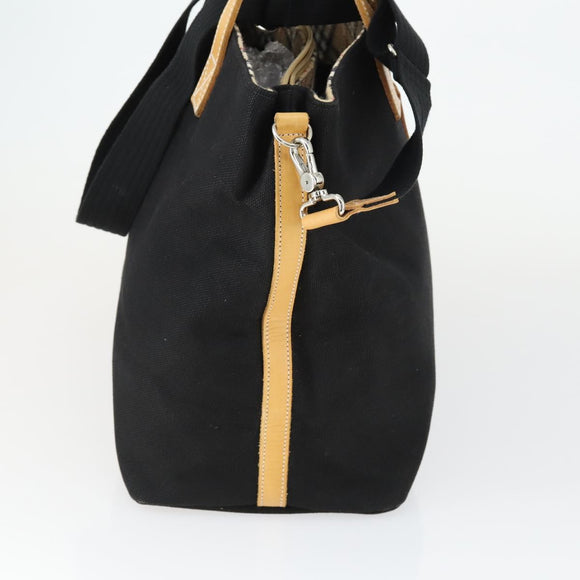 Burberrys Blue Label Tote Bag Canvas 2way Black Auth BA10126