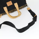 Burberrys Blue Label Tote Bag Canvas 2way Black Auth BA10126-7