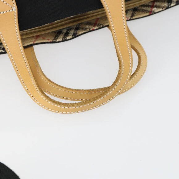 Burberrys Blue Label Tote Bag Canvas 2way Black Auth BA10126