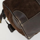 GUCCI Hand Bag Suede Brown Gold 012 468 40 58 Auth BA10128-15
