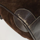 GUCCI Hand Bag Suede Brown Gold 012 468 40 58 Auth BA10128-17