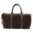 GUCCI Hand Bag Suede Brown Gold 012 468 40 58 Auth BA10128-13