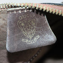 GUCCI Hand Bag Suede Brown Gold 012 468 40 58 Auth BA10128-22