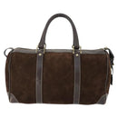 GUCCI Hand Bag Suede Brown Gold 012 468 40 58 Auth BA10128-2