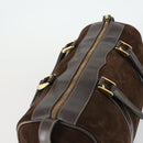 GUCCI Hand Bag Suede Brown Gold 012 468 40 58 Auth BA10128-6
