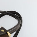 GUCCI Hand Bag Suede Brown Gold 012 468 40 58 Auth BA10128-14