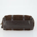 GUCCI Hand Bag Suede Brown Gold 012 468 40 58 Auth BA10128-5