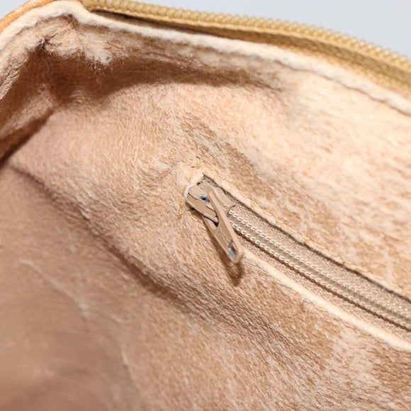 GUCCI Micro GG Supreme Hand Bag PVC Beige Gold 000 084 0158 Auth BA10129