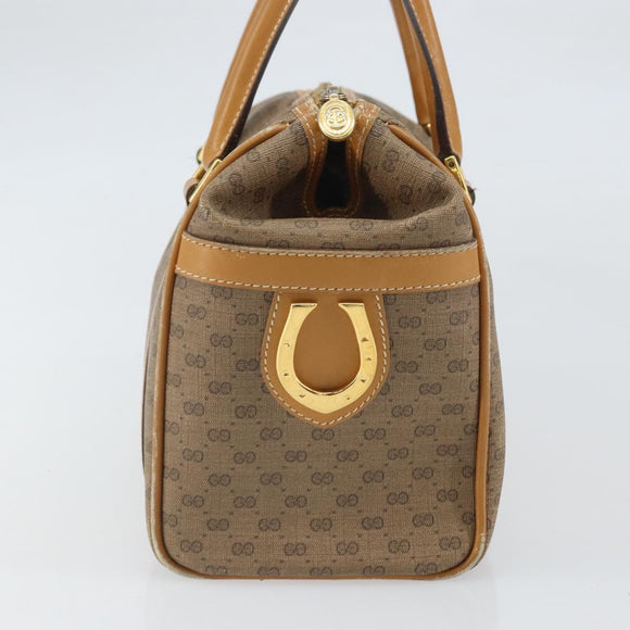GUCCI Micro GG Supreme Hand Bag PVC Beige Gold 000 084 0158 Auth BA10129