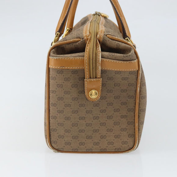 GUCCI Micro GG Supreme Hand Bag PVC Beige Gold 000 084 0158 Auth BA10129