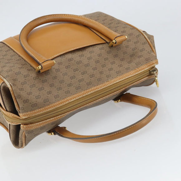 GUCCI Micro GG Supreme Hand Bag PVC Beige Gold 000 084 0158 Auth BA10129