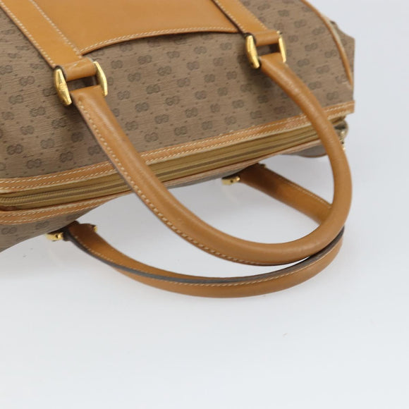 GUCCI Micro GG Supreme Hand Bag PVC Beige Gold 000 084 0158 Auth BA10129