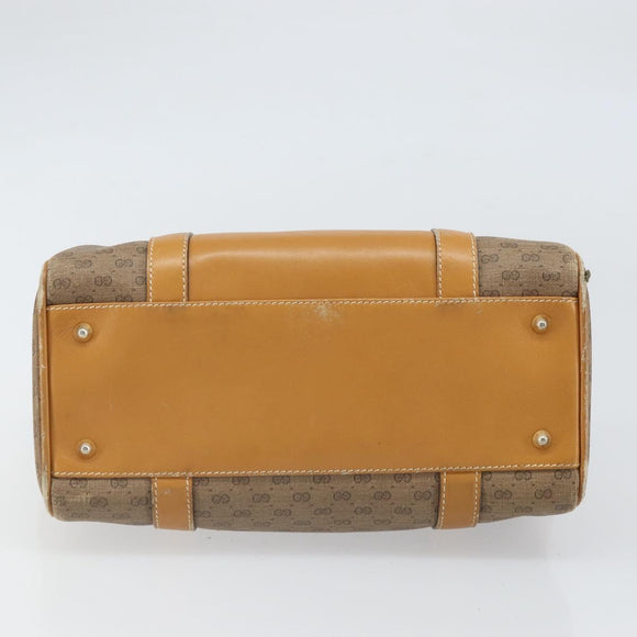 GUCCI Micro GG Supreme Hand Bag PVC Beige Gold 000 084 0158 Auth BA10129